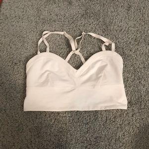 White/ivory Lululemon sports bra